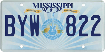 MS license plate BYW822