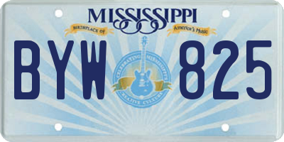 MS license plate BYW825