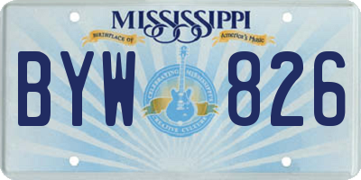 MS license plate BYW826