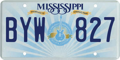 MS license plate BYW827