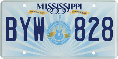 MS license plate BYW828