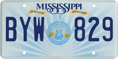 MS license plate BYW829