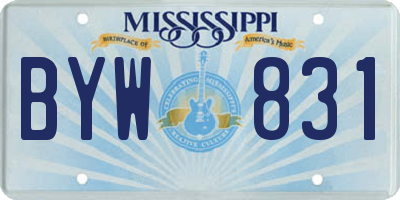 MS license plate BYW831
