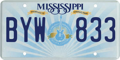 MS license plate BYW833