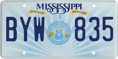 MS license plate BYW835