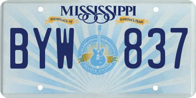 MS license plate BYW837