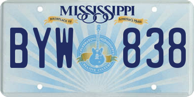 MS license plate BYW838