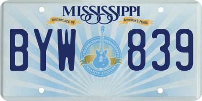 MS license plate BYW839