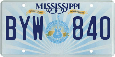MS license plate BYW840