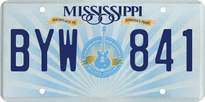 MS license plate BYW841
