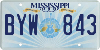 MS license plate BYW843