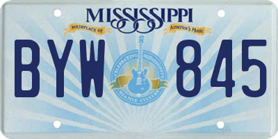 MS license plate BYW845