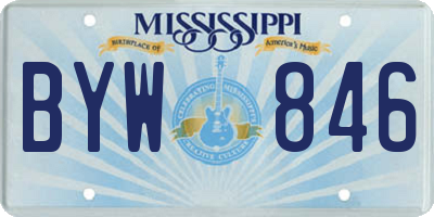 MS license plate BYW846