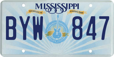 MS license plate BYW847
