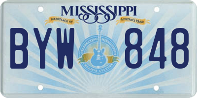 MS license plate BYW848