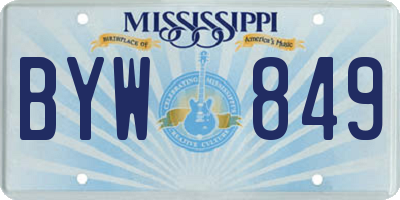 MS license plate BYW849