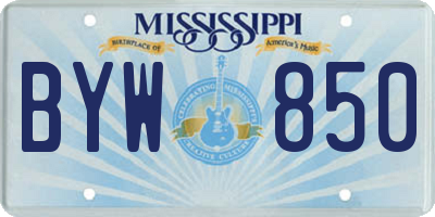 MS license plate BYW850