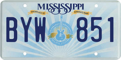 MS license plate BYW851