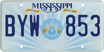 MS license plate BYW853