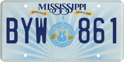 MS license plate BYW861