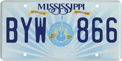 MS license plate BYW866