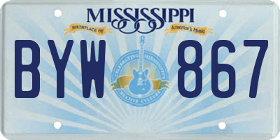 MS license plate BYW867