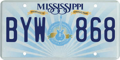 MS license plate BYW868