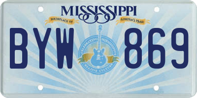MS license plate BYW869
