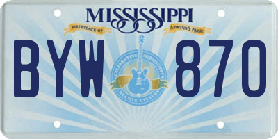 MS license plate BYW870