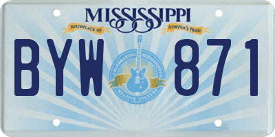 MS license plate BYW871