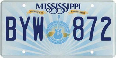 MS license plate BYW872