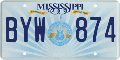 MS license plate BYW874