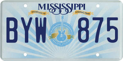 MS license plate BYW875