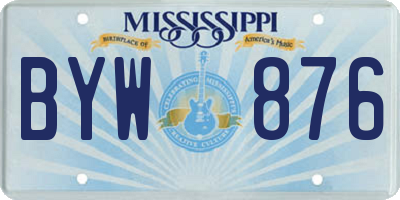 MS license plate BYW876