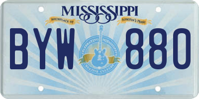 MS license plate BYW880