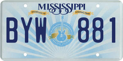 MS license plate BYW881