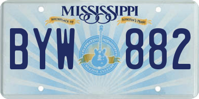 MS license plate BYW882