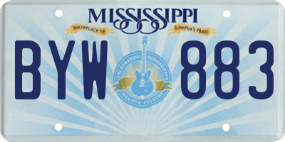 MS license plate BYW883