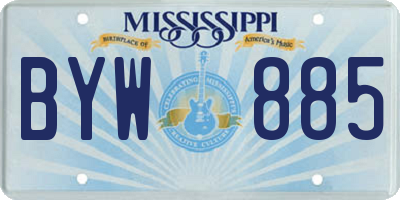 MS license plate BYW885