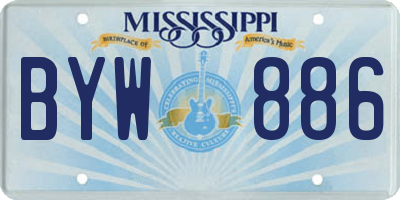 MS license plate BYW886
