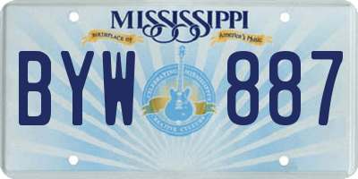 MS license plate BYW887