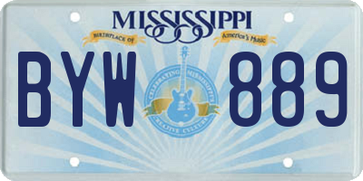 MS license plate BYW889