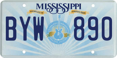 MS license plate BYW890
