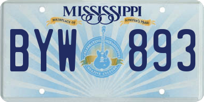 MS license plate BYW893