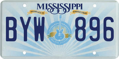 MS license plate BYW896