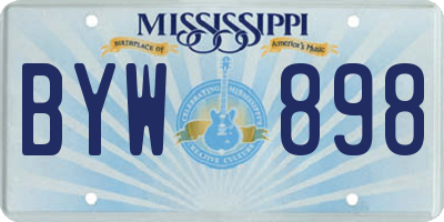 MS license plate BYW898