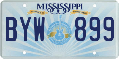 MS license plate BYW899