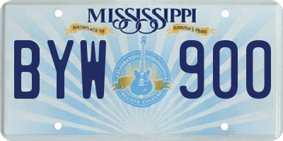 MS license plate BYW900