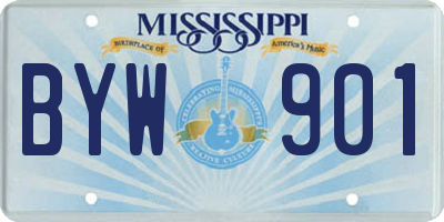 MS license plate BYW901