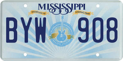 MS license plate BYW908